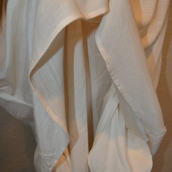 Sz M Who What Wear Cream Eyelet Flutter Sleeve Dress - Picture 8 of 16